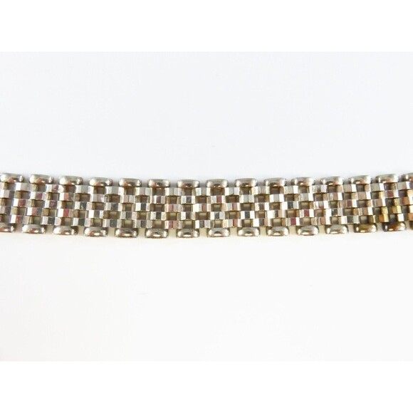 Unisex Sterling Silver 7 Row Panther Link Bracelet - 7.5" - Picture 4 of 12